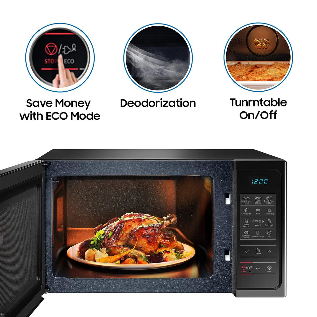 Samsung MC28A5013AK/TL 28L Convection Microwave Oven (Black) – Curd Making, Grill, Auto Cook, Ceramic Enamel Cavity