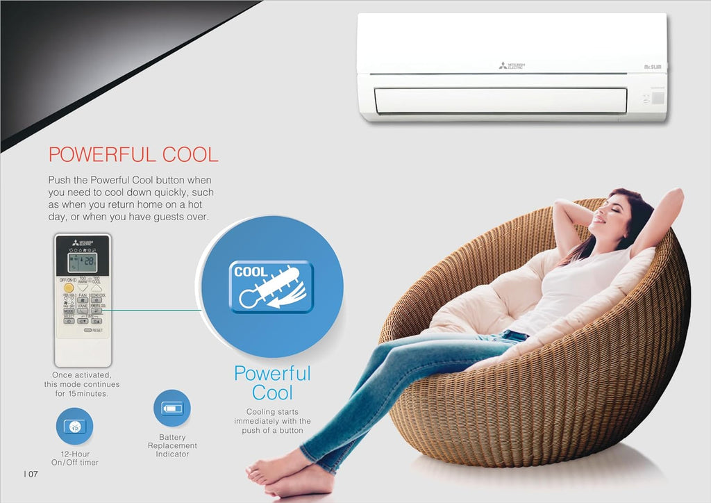 Mitsubishi Electric MSY-JP22VF 1.7 Ton 2 Star  Inverter Split Air Conditioner