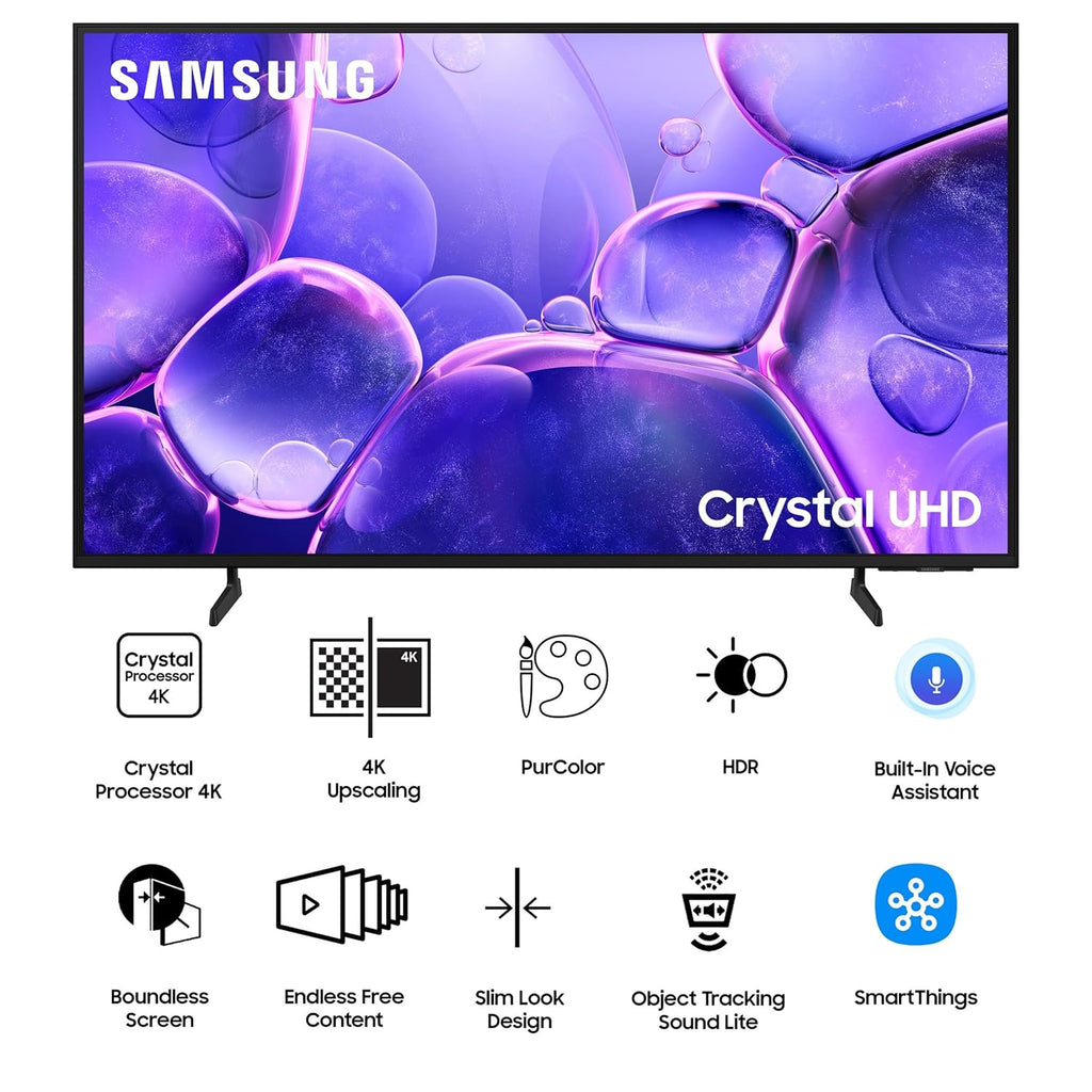 Samsung UA55U8400FULXL 55 Inch Crystal 4K Ultra HD Smart LED TV – HDR10+, Motion Xcelerator, Alexa Built-In, SmartThings Hub, 2025 Model (Black)