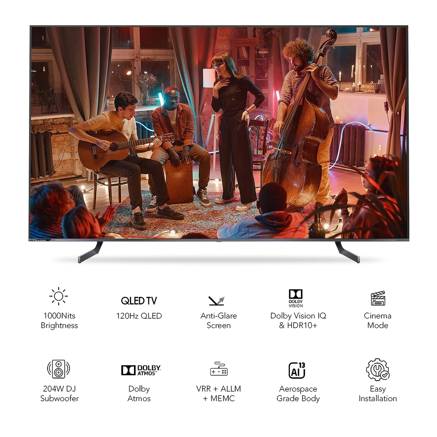 Vu 98QV 98-Inch Masterpiece 4K Ultra HD Smart QLED TV – Dolby Vision IQ, 204W Sound, Google TV OS, 3-Year Warranty – Suraj Electronics