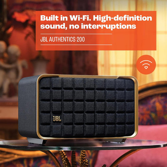 JBL Authentics 200 Smart Home Speaker – 90W Stereo Sound, Wi-Fi & Bluetooth, Dual Voice Assistants, Retro Design, Hi-Res Audio, Sustainable Build | 1 Year Warranty | 24-Hour Delivery