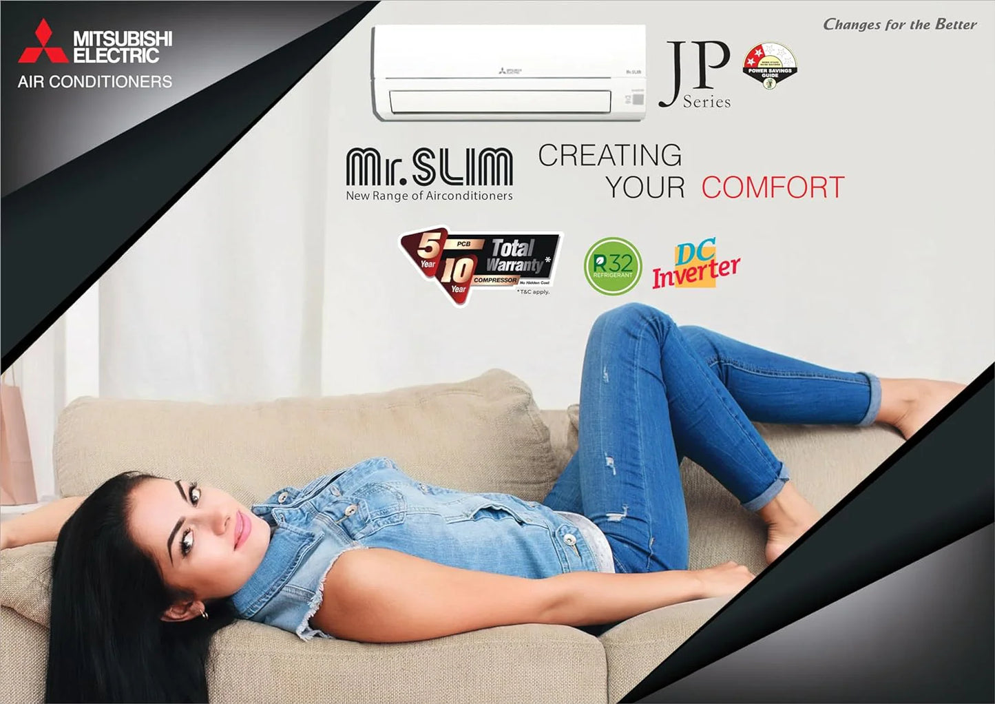 Mitsubishi Electric MUY-JP13VF 1 Ton 2 Star Inverter Split Air Conditioner