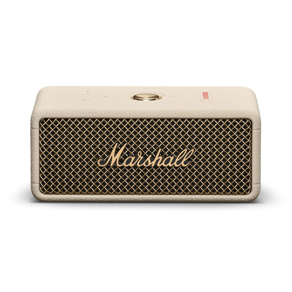 Marshall Emberton III Portable Bluetooth Speaker (Cream) – 32+ Hours Playtime, IP67 Waterproof, True Stereophonic Sound, Built-in Mic