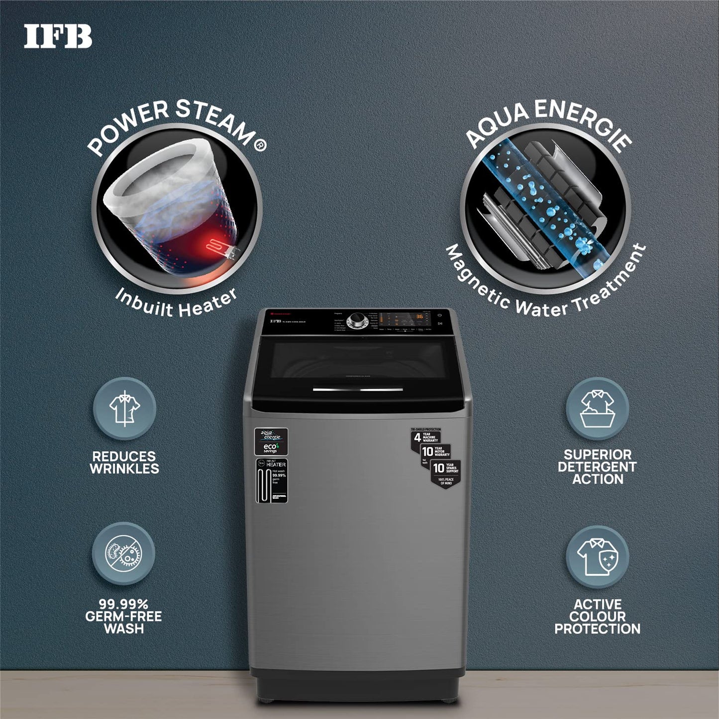 IFB TL-SIBS 10 Kg Aqua 5 Star Top Load Washing Machine | Power Dual Steam | Built-in Heater | Suraj Electronics Delhi NCR