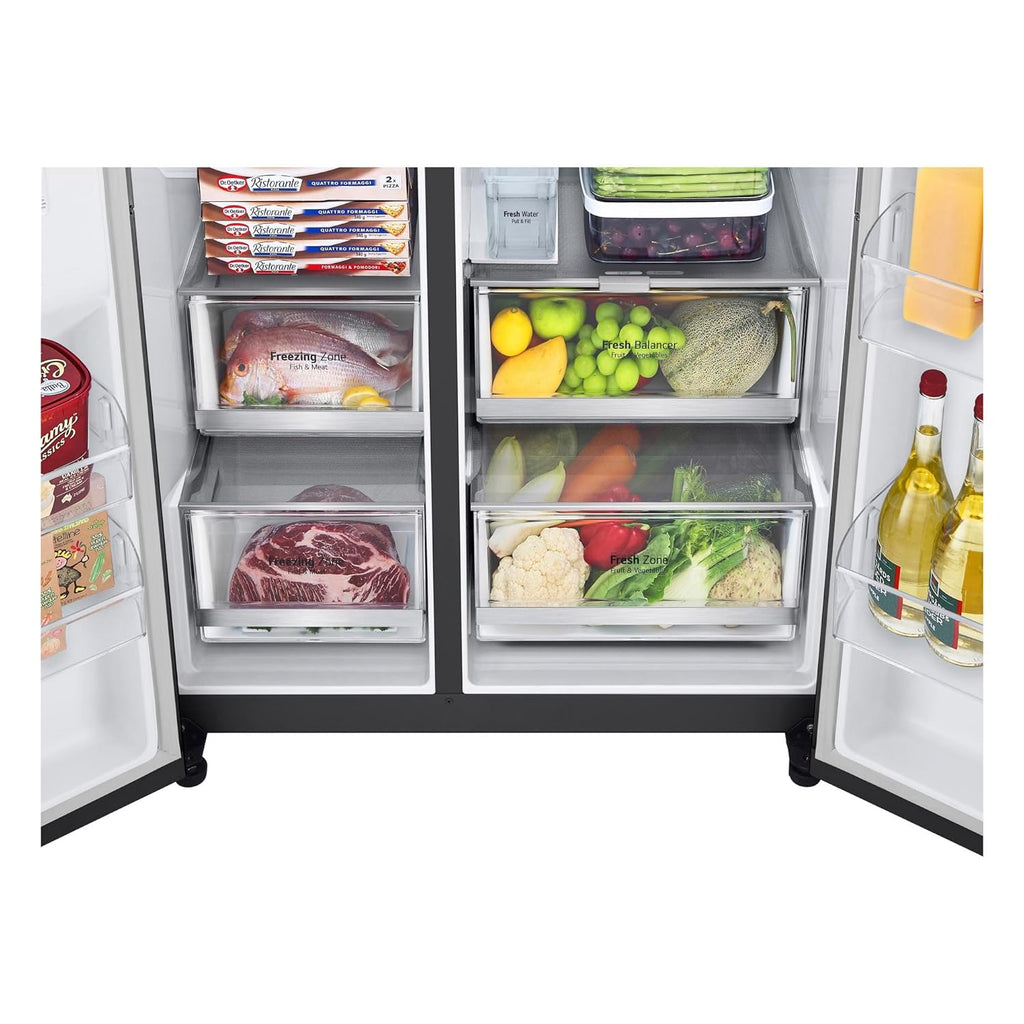 LG GL-X257AMC3 630 L Inverter Side-by-Side Refrigerator (2025 Model, InstaView Door-in-Door, Wi-Fi Enabled, Black, Water & Ice Dispenser, Hygiene Fresh+)