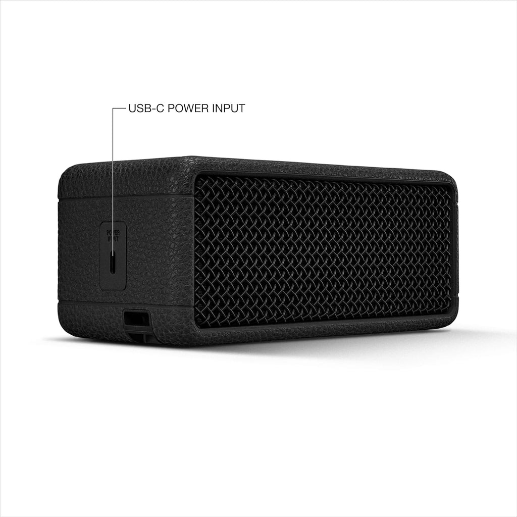 Marshall Emberton III Bluetooth Speaker Black & Brass – 32+ Hours Playtime, 360° Sound, IP67 Dust & Waterproof, Built-in Mic