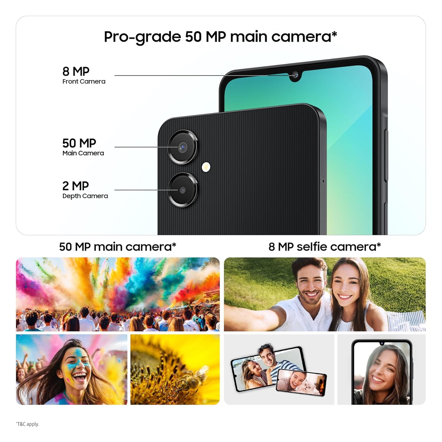 Samsung Galaxy A06 5G (Light Green, 4GB RAM, 128GB Storage)| True 5G with 12 5G Bands | 50MP Dual Camera | 4 Gen Updates | IP54 | Voice Focus With 25W Adapter