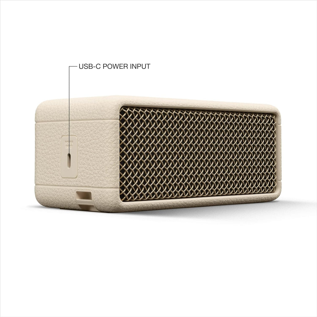 Marshall Emberton III Portable Bluetooth Speaker (Cream) – 32+ Hours Playtime, IP67 Waterproof, True Stereophonic Sound, Built-in Mic