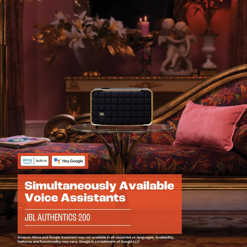 JBL Authentics 200 Smart Home Speaker – 90W Stereo Sound, Wi-Fi & Bluetooth, Dual Voice Assistants, Retro Design, Hi-Res Audio, Sustainable Build | 1 Year Warranty | 24-Hour Delivery