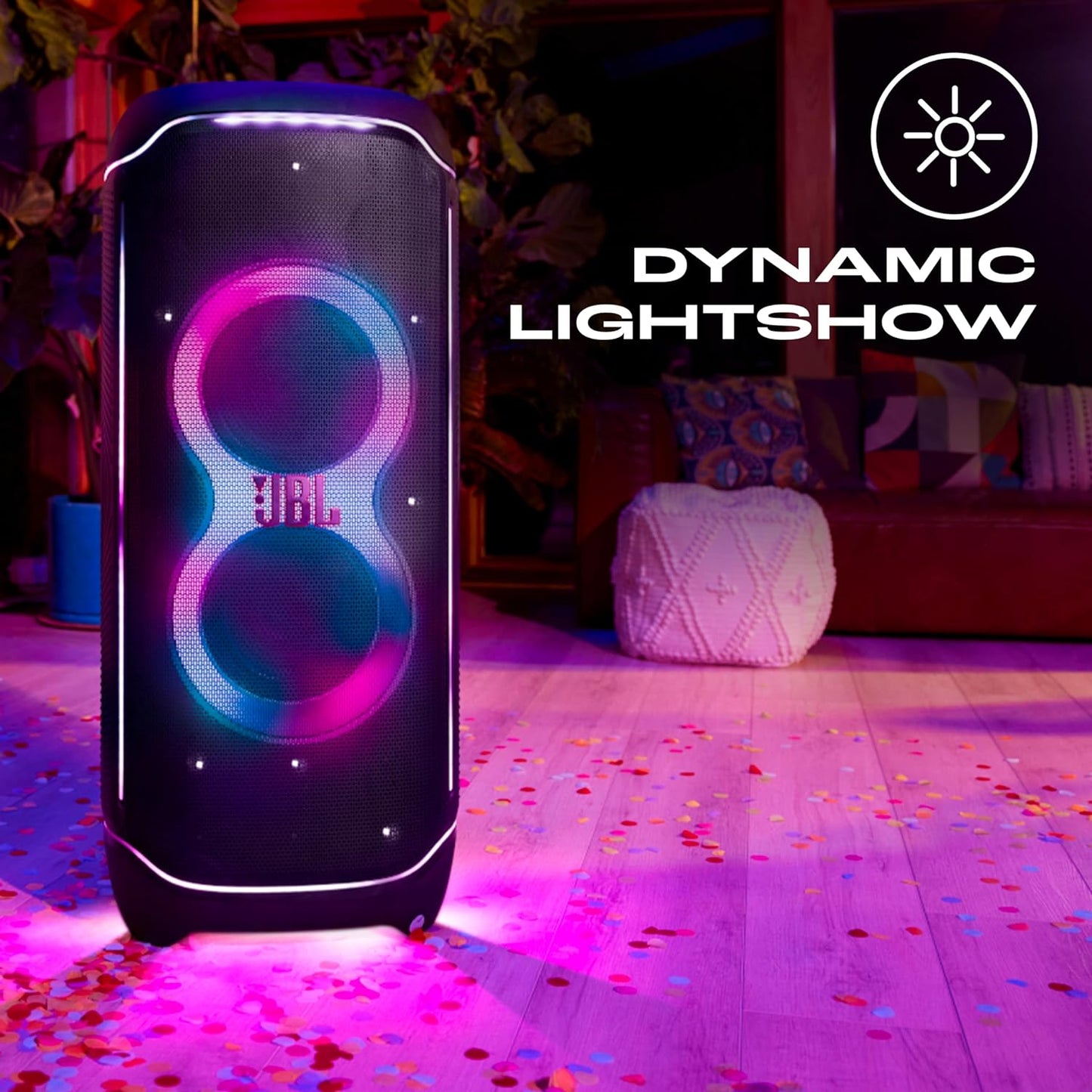 JBL PartyBox Ultimate 1100W Party Speaker with Dolby Atmos, Wi-Fi, Bluetooth & Dynamic Light Show – IPX4 Splashproof | Buy Online at Suraj Electronics