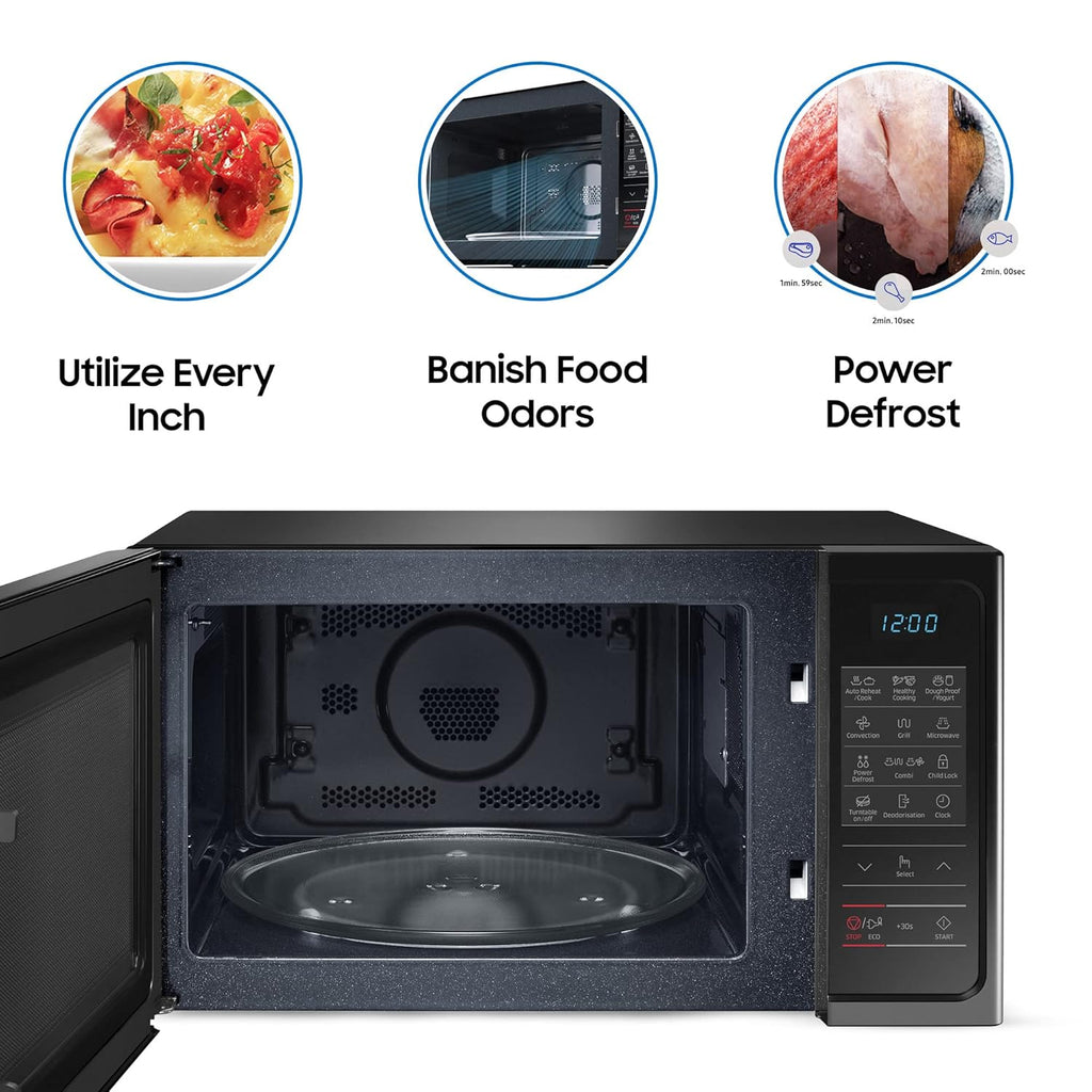 Samsung MC28A5013AK/TL 28L Convection Microwave Oven (Black) – Curd Making, Grill, Auto Cook, Ceramic Enamel Cavity