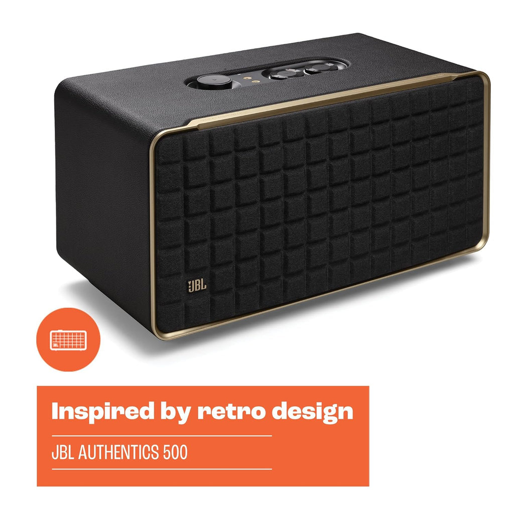 JBL Authentics 500 - Wireless Home Speaker with Bluetooth, Voice Control, and Dolby Atmos, Multi Room Playback, Built in Alexa and Google Assistant