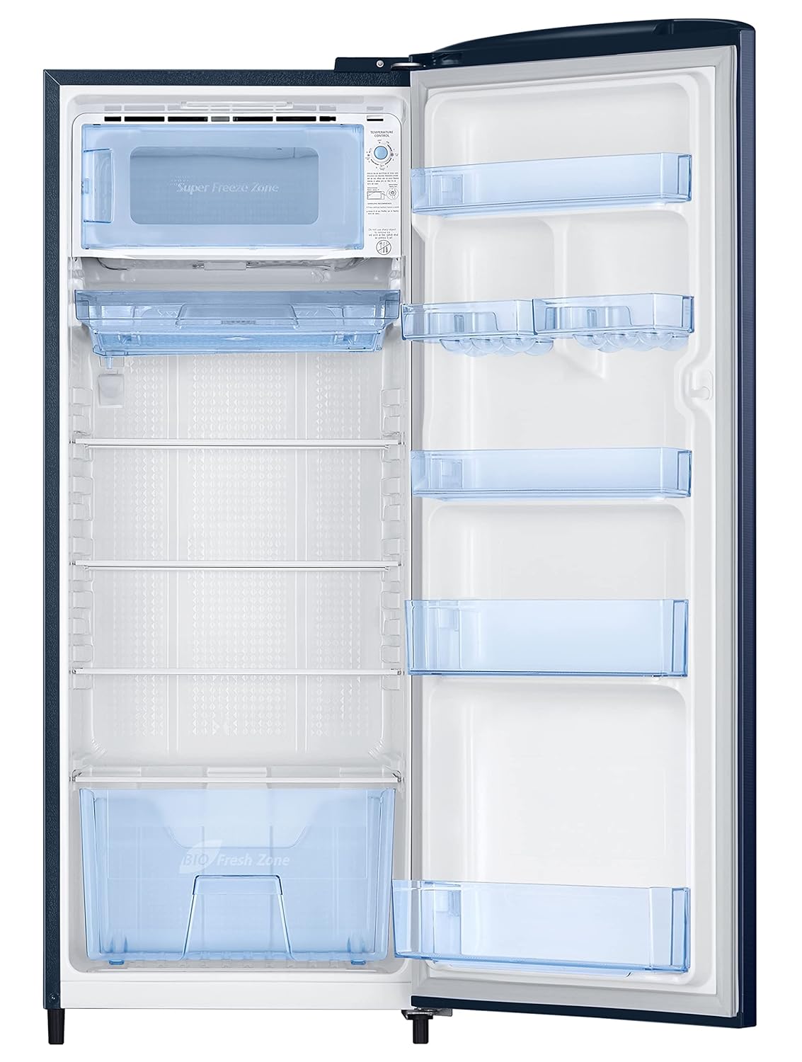 Samsung RR24C2723CU/NL 223L 3 Star Inverter Single Door Refrigerator (Camellia Blue) | Digital Inverter, Solar Compatible, Toughened Glass Shelves