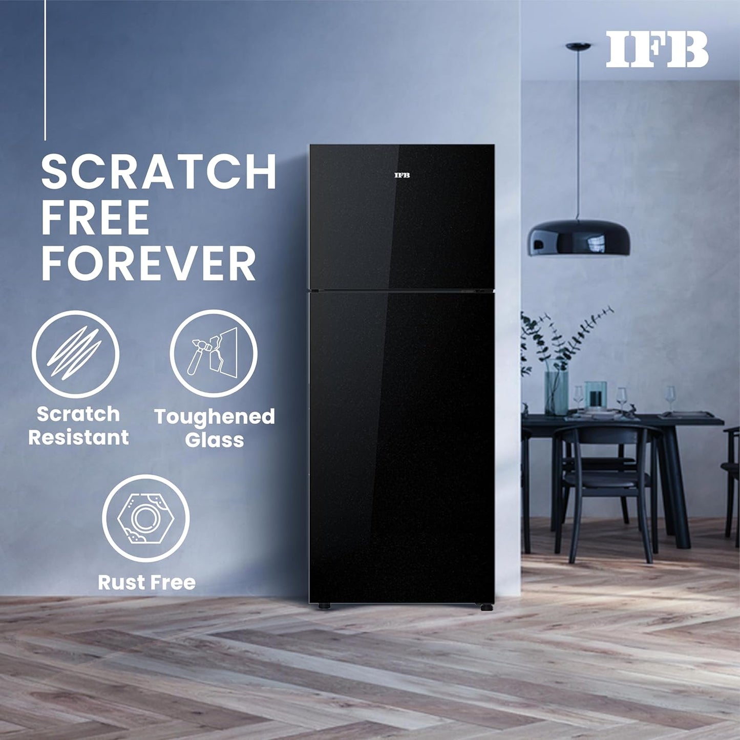 IFB IFBFF-3362IKGT 285 L 2-Star Frost-Free Refrigerator | Eco-Cool Series | Black Glass Finish | Inverter Compressor | Suraj Electronics Delhi NCR