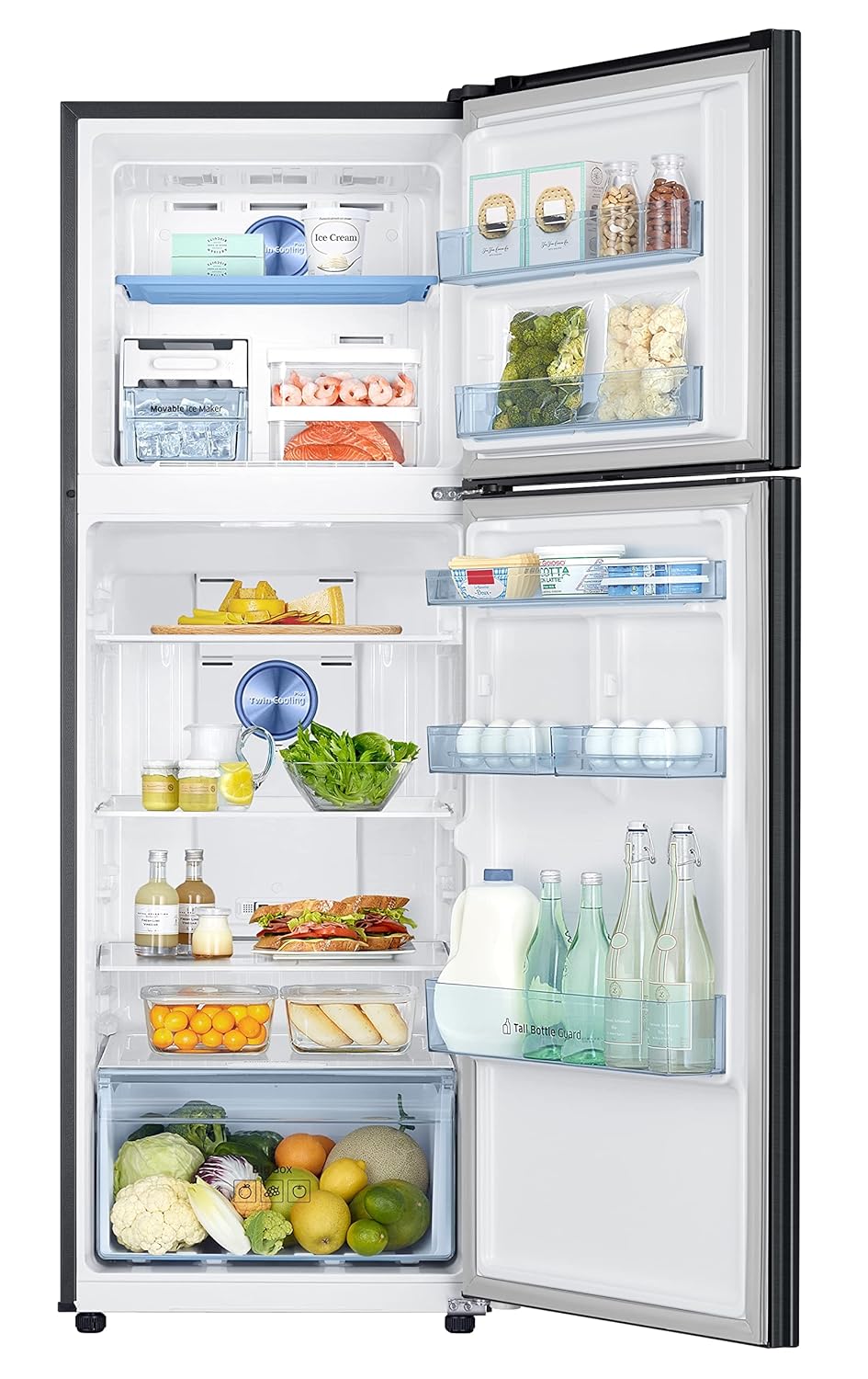Samsung RT37C4522B1/HL 322L 2 Star Inverter Frost-Free Convertible 5 In 1 Double Door Refrigerator Appliance (Black Doi )