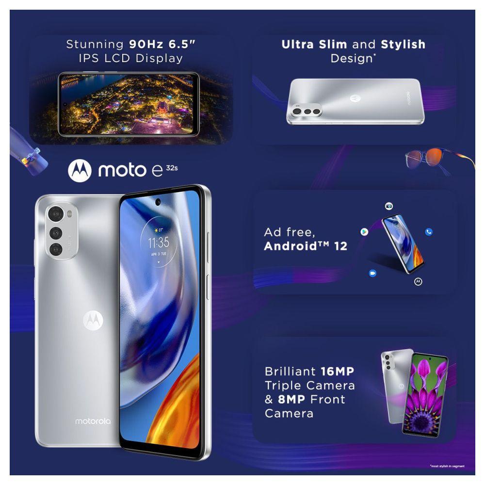 Motorola E32s 32 GB, 3 GB RAM, Misty Silver, Mobile Phone