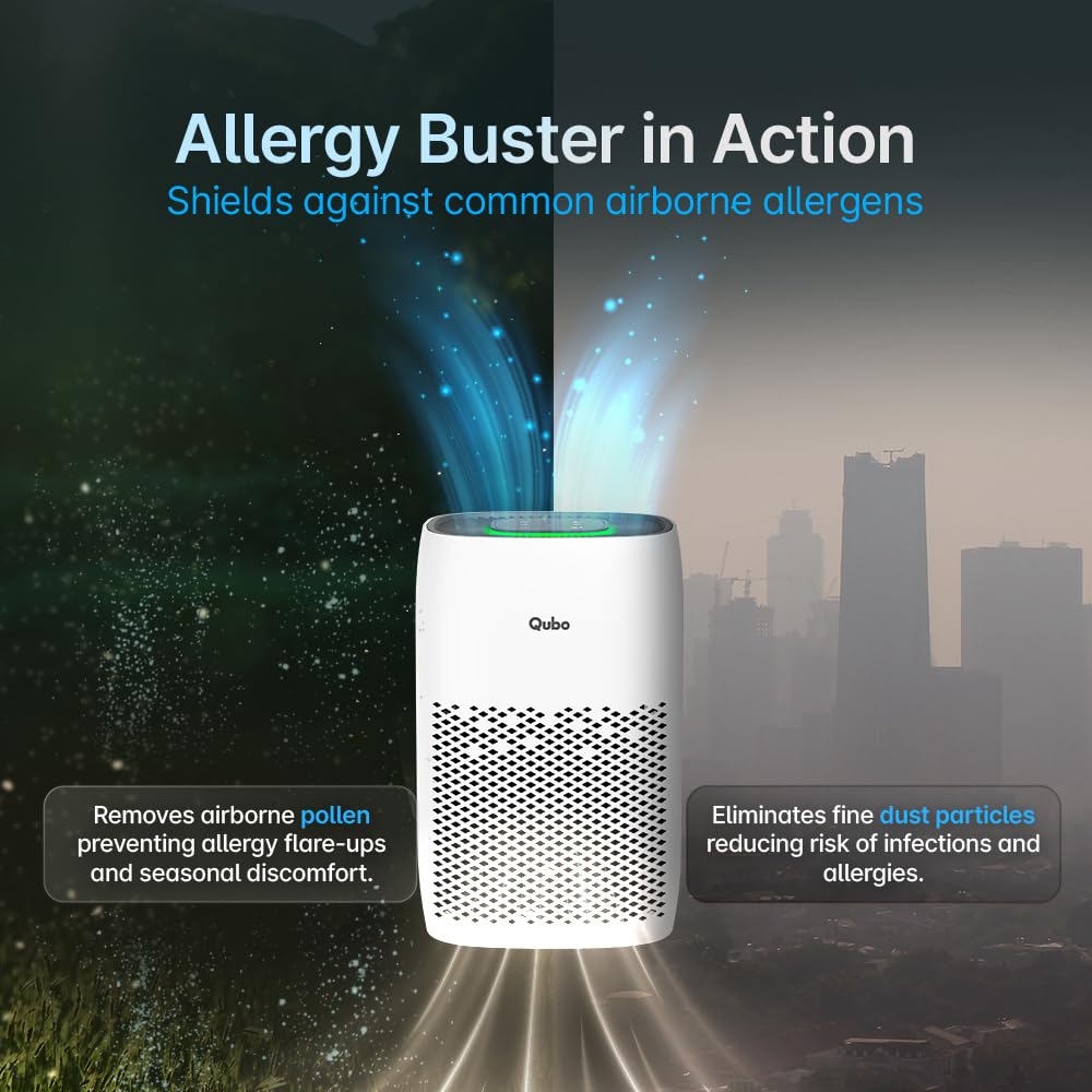 Qubo Smart Air Purifier Q200 | 4-Layer Filtration | HEPA H13 | QSensAI Smart Mode | App &amp; Voice Control | 200 Sq. Ft. Coverage | Suraj Electronics