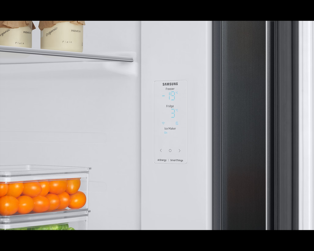 Samsung RS78CG8543B1 633L 5-in-1 Convertible Side-by-Side Refrigerator | Twin Cooling Plus | Wi-Fi | Digital Inverter | Non-Plumbing Dispenser | Black Caviar | 3 Star