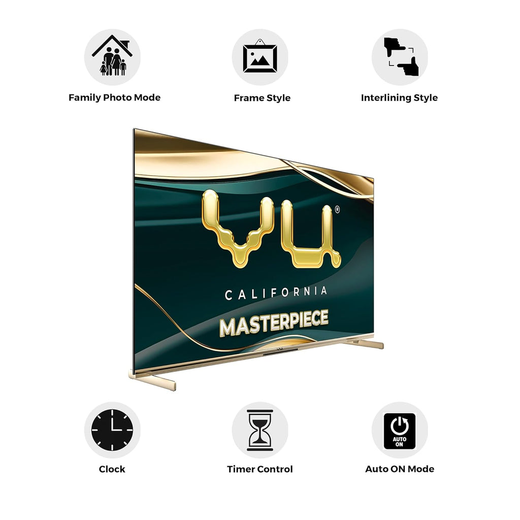 Vu 55 MASTERPIECE  With 3 years Brand Warranty (55 inches) Masterpiece Frame Series 4K QLED TV (Armani Gold)