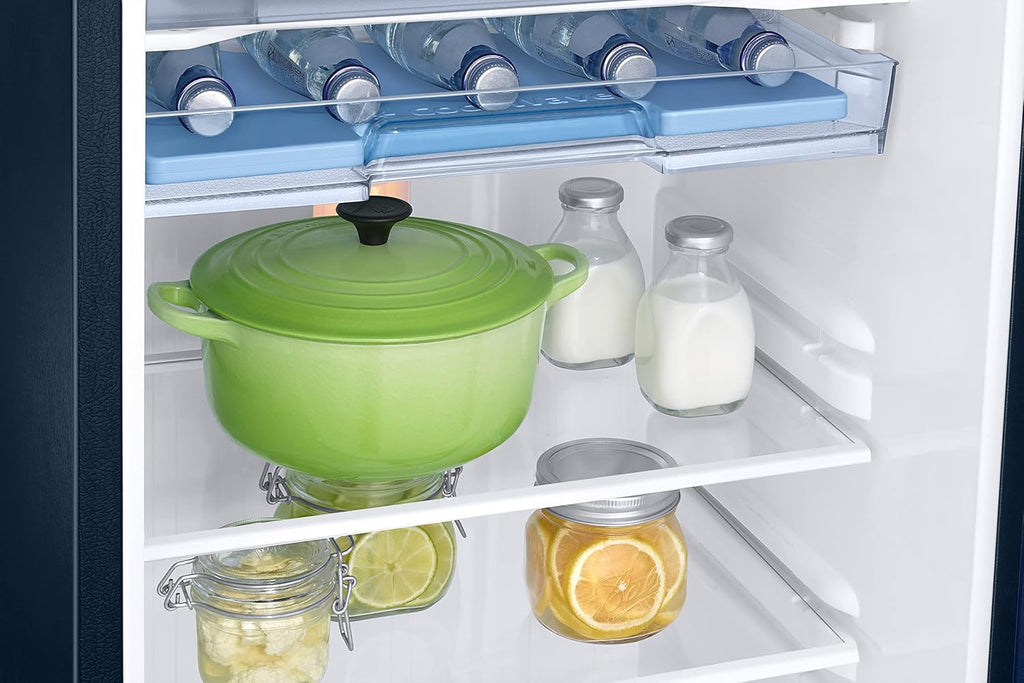 Samsung RR26C3893CU/HL 246L 3 Star Inverter Direct-Cool Single Door Refrigerator Appliance (Camellia Blue) Base Stand Drawer