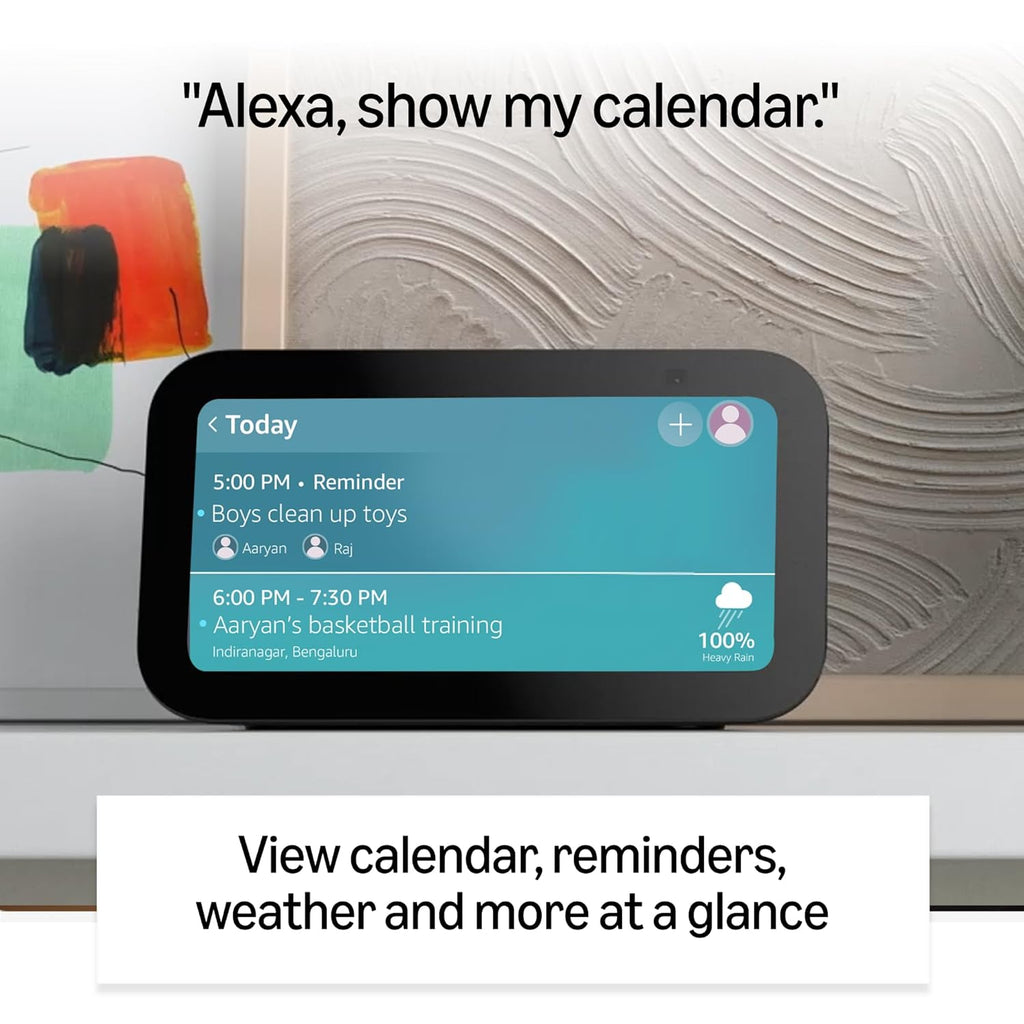 Amazon Echo Show 5 3rd Generation ( Latest Model ) | Smart display with Alexa, 2x bass speaker, clearer sound, camera for home monitoring, bluetooth | Charcoal