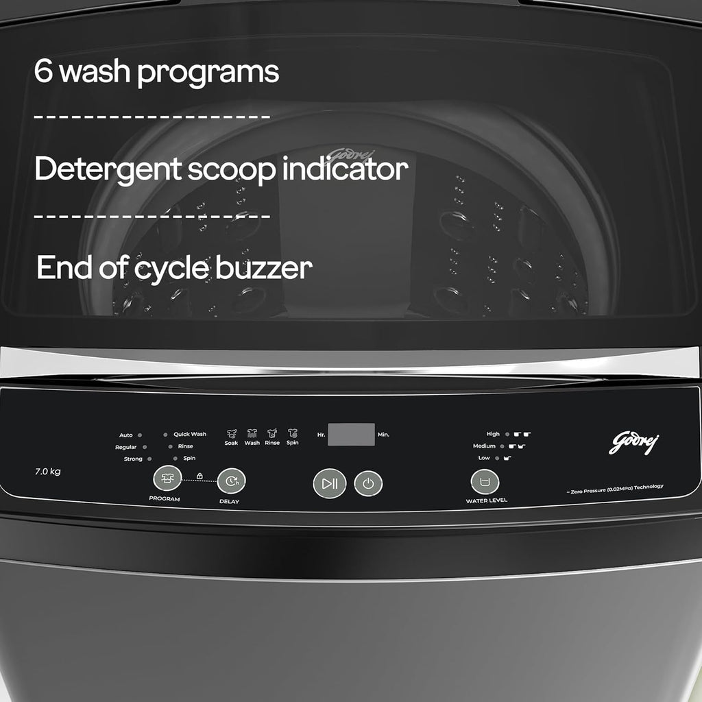 Godrej WTEON ADR+ 70 5.0 FDUN GPGR Fully Automatic Top Load Washing Machine – 7.0 kg, 5 Star, Graphite Grey (2025 Model)