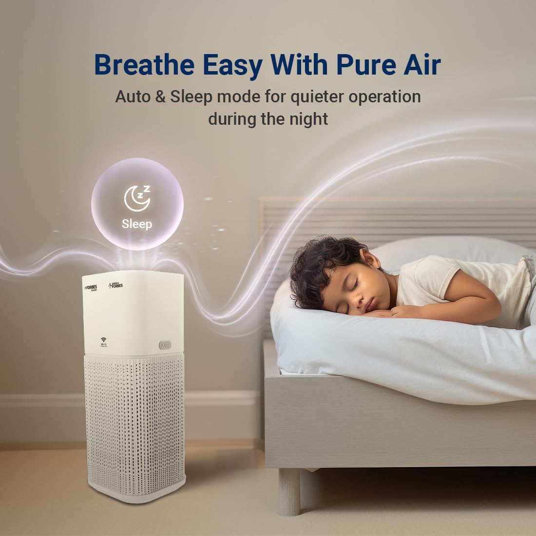 Eureka Forbes Smart Air Purifier 355 Smart | Covers upto 480 Sq. Ft. | Removes 99.97% Impurities in 10-Mins | True Hepa H13 | WiFi Enabled | 4-Stage Filtration | Plasma Positive+Negative Ion | Surround 360°