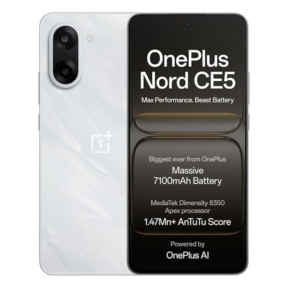 OnePlus Nord CE5 5G 256 GB, 8 GB RAM, Marble Mist, Mobile Phone
