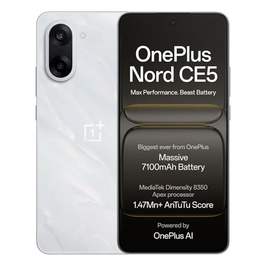 OnePlus Nord CE5 5G 256 GB, 8 GB RAM, Marble Mist, Mobile Phone
