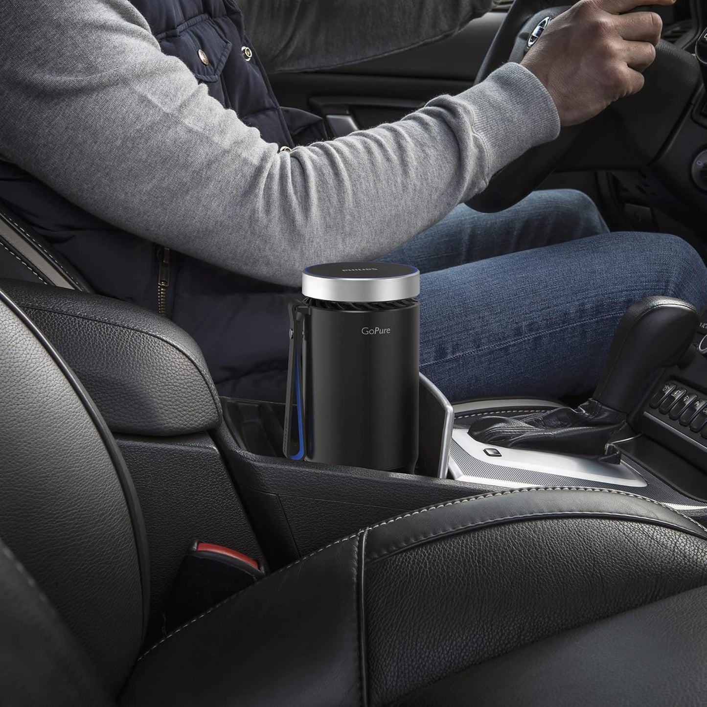 Philips GoPure GP5611 Car Air Purifier | Cup-Holder Design | UV-C LED + HESAMax Filter | Suraj Electronics Delhi NCR