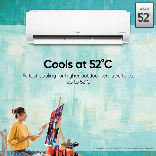 LG US-Q24SNXE 2.0 Ton 3 Star DUAL Inverter Split AC (Copper, AI Convertible 6-in-1 Cooling, 4 Way Swing, HD Filter with Anti-Virus Protection,   White)
