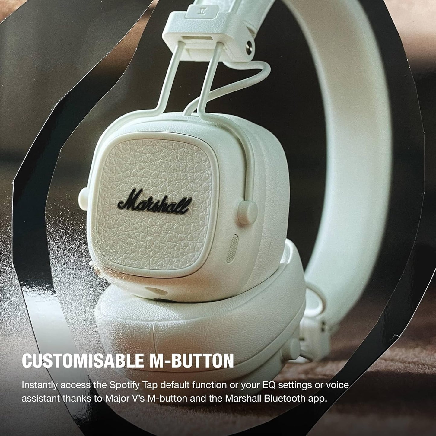 Marshall Major V Wireless On-Ear Headphones (Cream) | 100+ Hours Battery, Bluetooth, Fast Charging – Buy Online at Suraj Electronics
