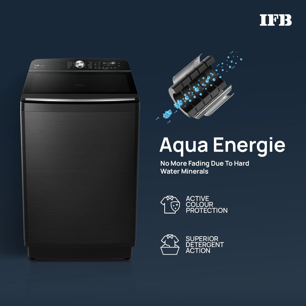 IFB TL121BL4SN 12 Kg 5 Star AI Powered Fully Automatic Top Load Washing Machine (2025 Model, DeepClean®, PowerSteam®, Inbuilt Heater, Black VCM)