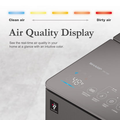 SHARP DW-T30FM-H Charcoal Gray 2-in-1 Dehumidifier with Air Purifier | 30L/Day | HEPA Filter | Plasmacluster Ion Tech | Suraj Electronics Delhi NCR