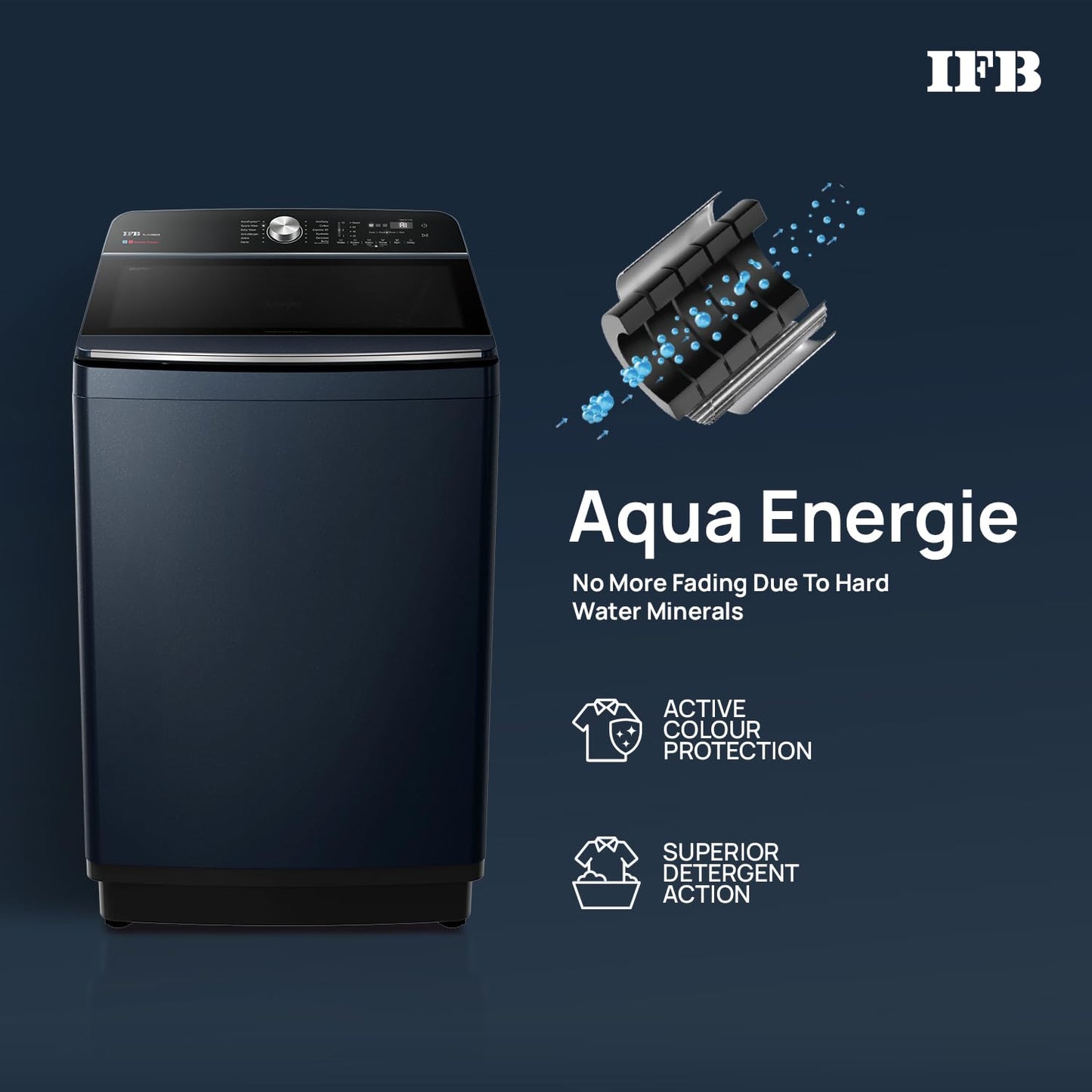 IFB TL111RB2SN 11 Kg 5 Star Fully Automatic Top Load Washing Machine (2025 Model) with AI Powered DeepClean, PowerSteam, Inbuilt Heater, Aqua Energie – Royal Blue