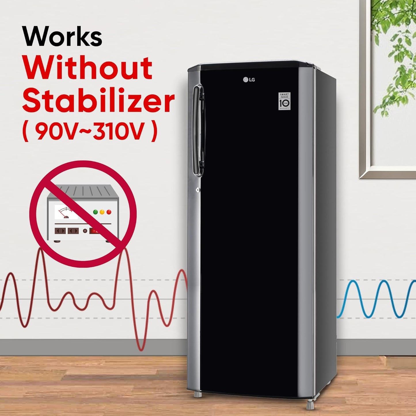 LG GL-B281BESX 261L 3 Star Direct Cool Single Door Refrigerator | Smart Inverter | Ebony Sheen | Suraj Electronics Delhi NCR