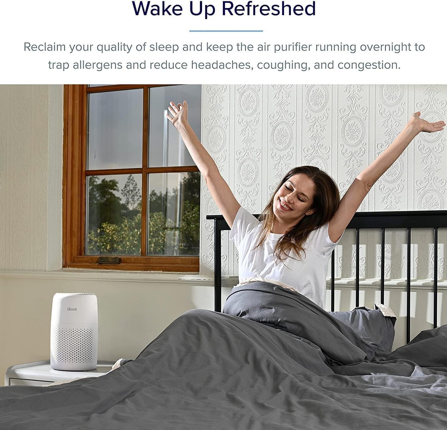 LEVOIT Core Mini Air Purifier | 183 Sq. Ft Coverage | H13 True HEPA Filter | 99.97% Dust, Smoke &amp; Pollen Removal | American Brand