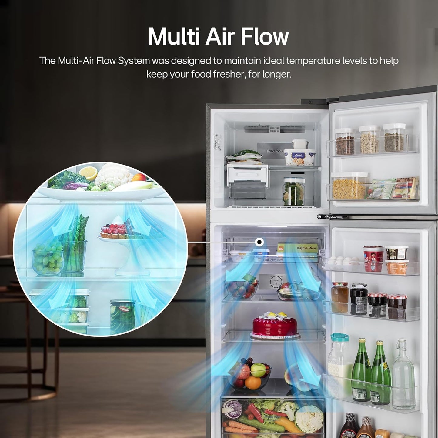 LG GL-S342SPZY 322L 2 Star Frost-Free Double Door Refrigerator | Convertible | Smart Inverter Compressor | Multi Air Flow | Shiny Steel