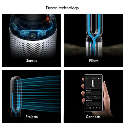 Dyson Air Purifier Cool PC1 (TP11) Black / Nickel| HEPA Filter | Air Multiplier™ Tech | Auto, Sleep &amp; Night Modes | App &amp; Voice Control | 350° Airflow | Suraj Electronics