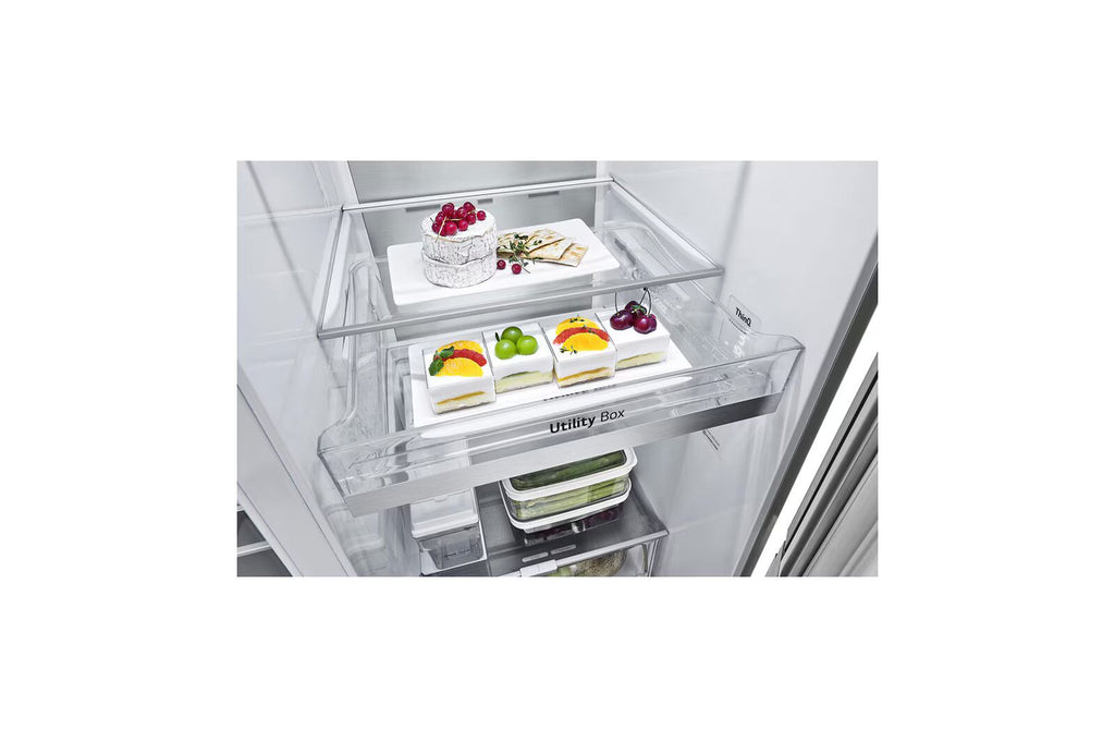 LG GL-X257ABS3 630L Side-by-Side Refrigerator, InstaView, Noble Steel, 3 Star