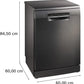 Bosch SMS6HMC00I 15 Place Settings Free-Standing Dishwasher | Brushed Black Steel | Home Connect Wi-Fi | SpeedPerfect+ | Suraj Electronics Delhi NCR