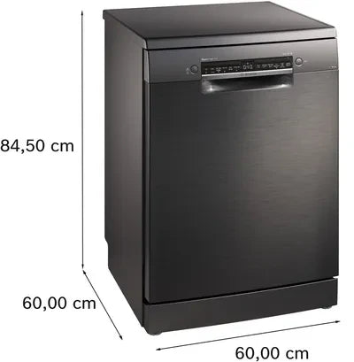 Bosch SMS6HMC00I 15 Place Settings Free-Standing Dishwasher | Brushed Black Steel | Home Connect Wi-Fi | SpeedPerfect+ | Suraj Electronics Delhi NCR