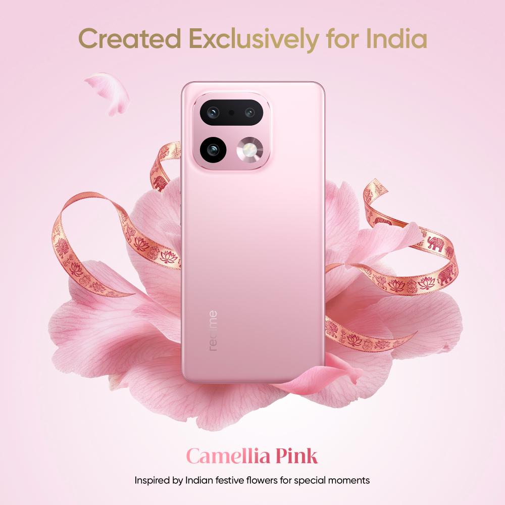 Realme 16 Pro+ 5G 256 GB, 8 GB RAM, Camellia Pink, Mobile Phone