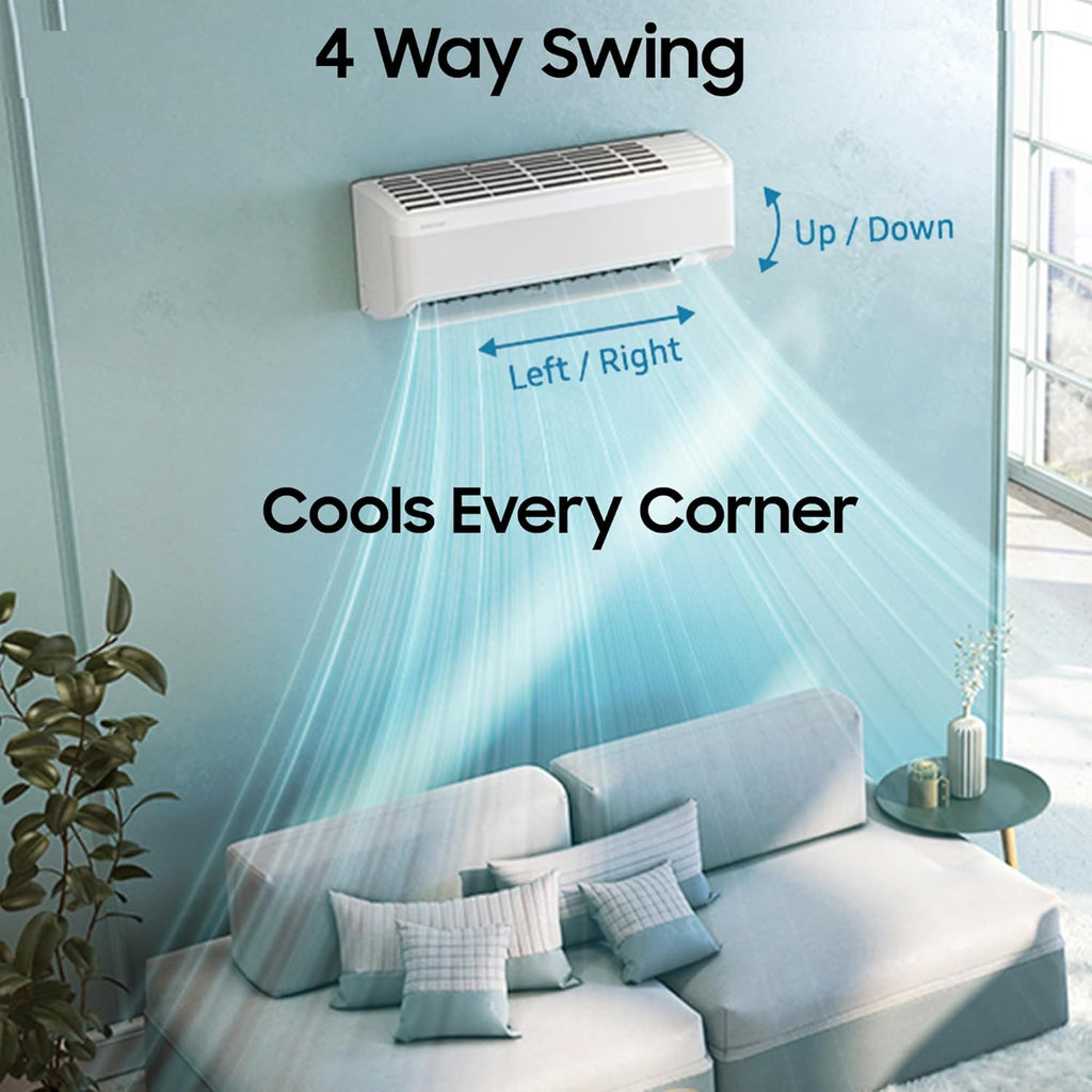 Samsung AR50F24D1XH 2 Ton 3 Star Inverter Smart Split AC | BESPOKE AI, Wi-Fi, 5-Step Convertible, 4-Way Swing, R32 Refrigerant | 2025 Model – Made in India