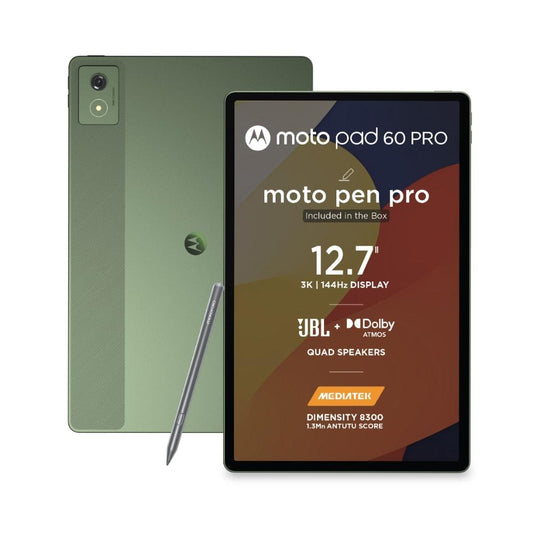 Moto Pad 60 Pro Wi-Fi Tablet with Pen, 128 GB, 8 GB RAM, Green, ZAG20000IN