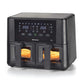 Ariete 4631 Double Air Fryer 9L (2400W) with Dual Basket, 11 Cooking Programs, BPA-Free, Oil-Free Healthy Frying, Touchscreen Panel – Black | Suraj Electronics
