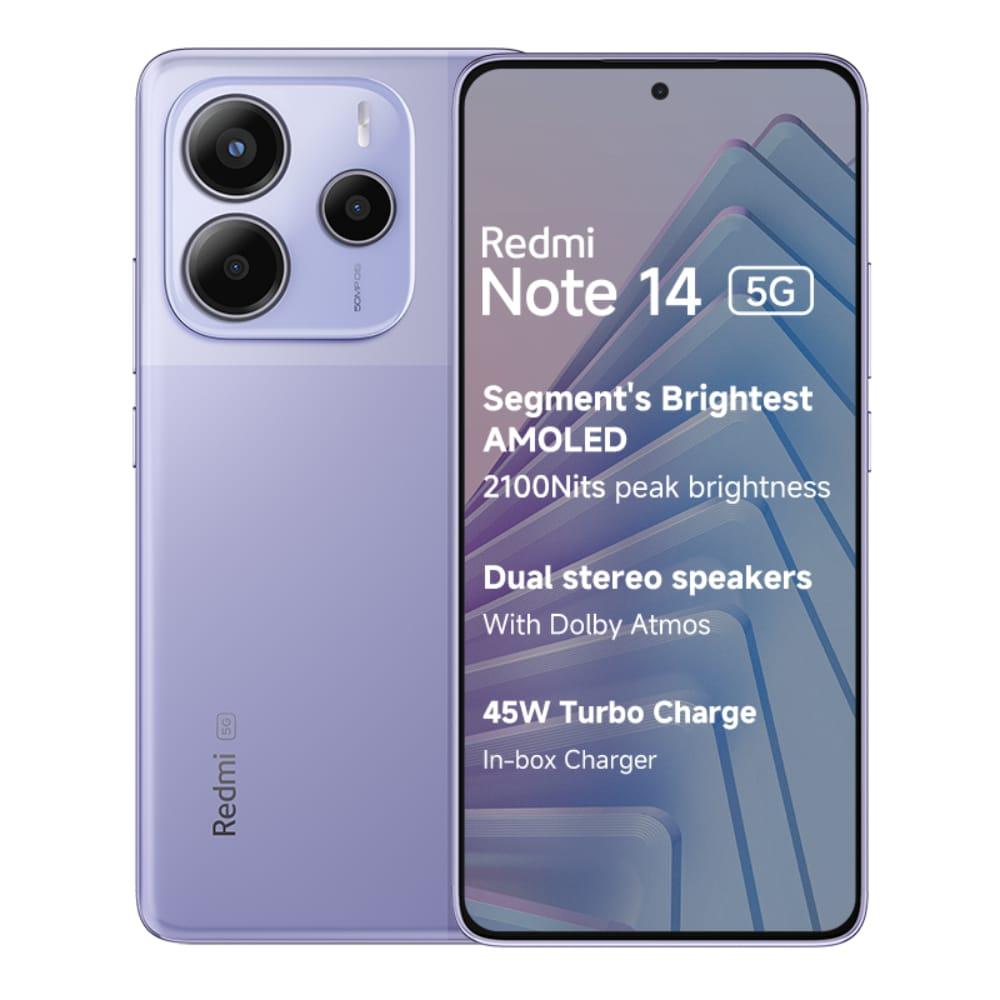 Redmi Note 14 5G 256 GB, 8 GB RAM, Purple, Mobile Phone