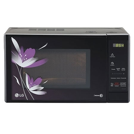 LG 20 L Solo Microwave Oven with Glass Door, i-wave technology, Anti-Bacteria Cavity, Floral Black — MS2043BP — product view