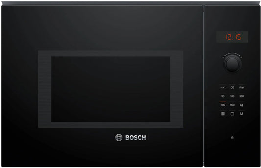 Bosch BEL553MB0I Series 6 Built-In Microwave Oven – 25L, Black, LED Display, Grill Function, Stainless Steel Cavity