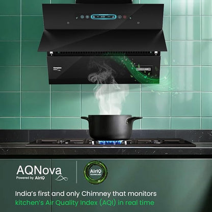 Crompton CHD-AQI60FLE-IND BLDC 1700m3/hr 60cm Slant Chimney AQ NONA| Filterless Intelligent Autoclean| Built In Oil Collector| Touch+Motion Sensor Control|10Yrs Motor & 4Yrs Overall Warranty